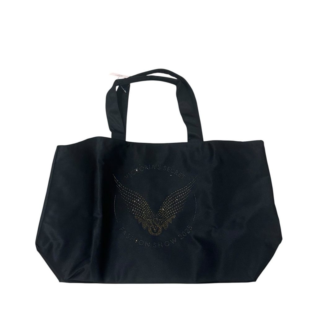 NWT Victorias Secret Fashion Show 2025 Black Tote Bag Angel Wings Rhinestones